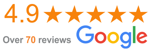 Google Reviews of our company over 70 reviews 4.9 Stars